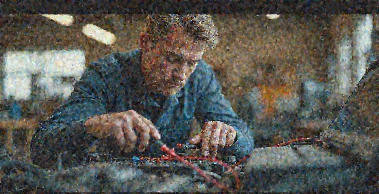 Mécanicien testant une batterie avec un voltmètre